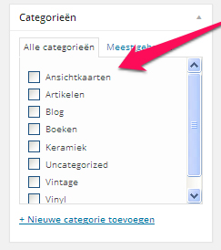 WordPress - Categorieen