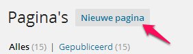 WordPress - Nieuwe Pagina
