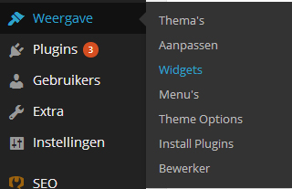 wp widgets menu