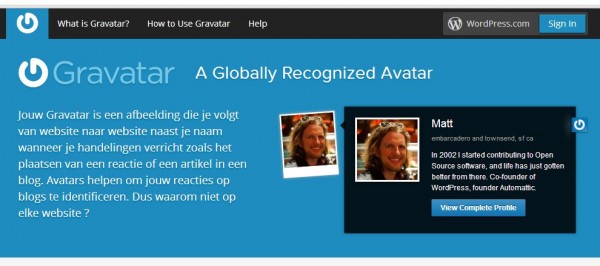 gravatar-instellen