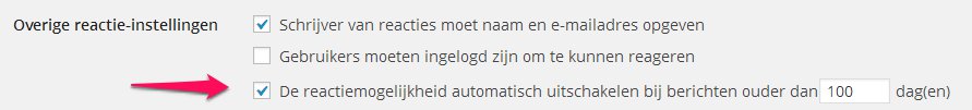 reacties afsluiten tegen wordpress spam