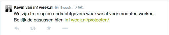 Goede tweets bevatten een call to action