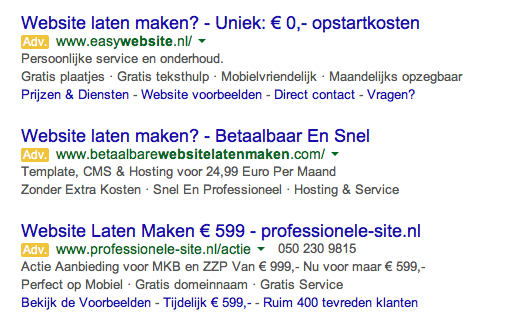 Google Adwords website laten maken