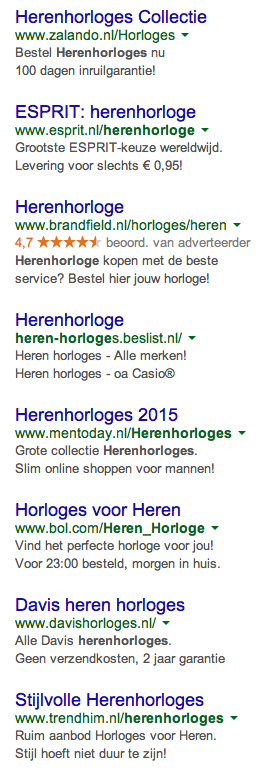 Google Adwords herenhorloge